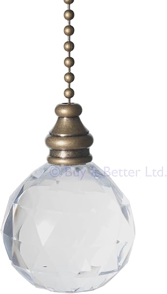 Bathroom Light Pull Chain Antique Brass And Clear Acrylic Crystal Ball Antique Brass Chain A20 Amazon Co Uk Lighting