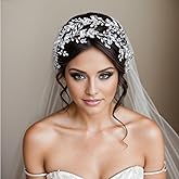 DIMNIE Wedding Headband Rhinestone Bridal Headpiece Handmade Wedding Hair Accessories