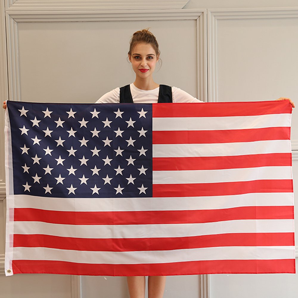 JUNZENIA American Flag 3x5 Ft USA Printed Stars and Stripes Banner