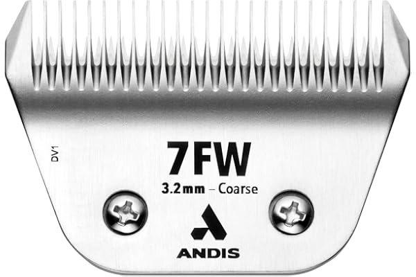 Andis 561465 ceramicEDGE Detachable Wide Blade #7FW – Carbon Steel Pet Clipper Blade, Coarse Tooth, Professional Grooming Per