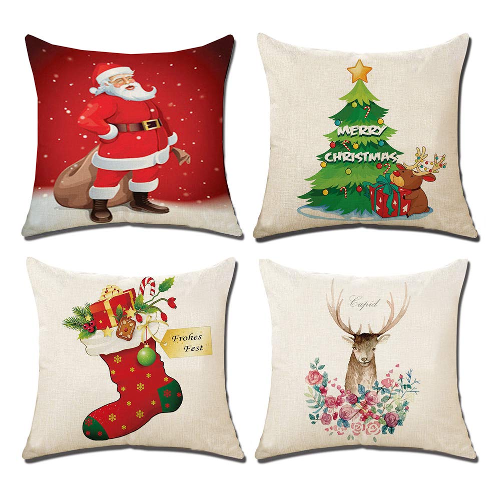 Christmas Pillow Covers, 4 PCS 18\