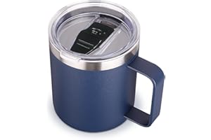 Volhoply 14oz Insulated Stainless Steel Coffee Mug with Leakproof Lid,Double Wall Vacuum Travel Coffee Cup with Handle,Reusab