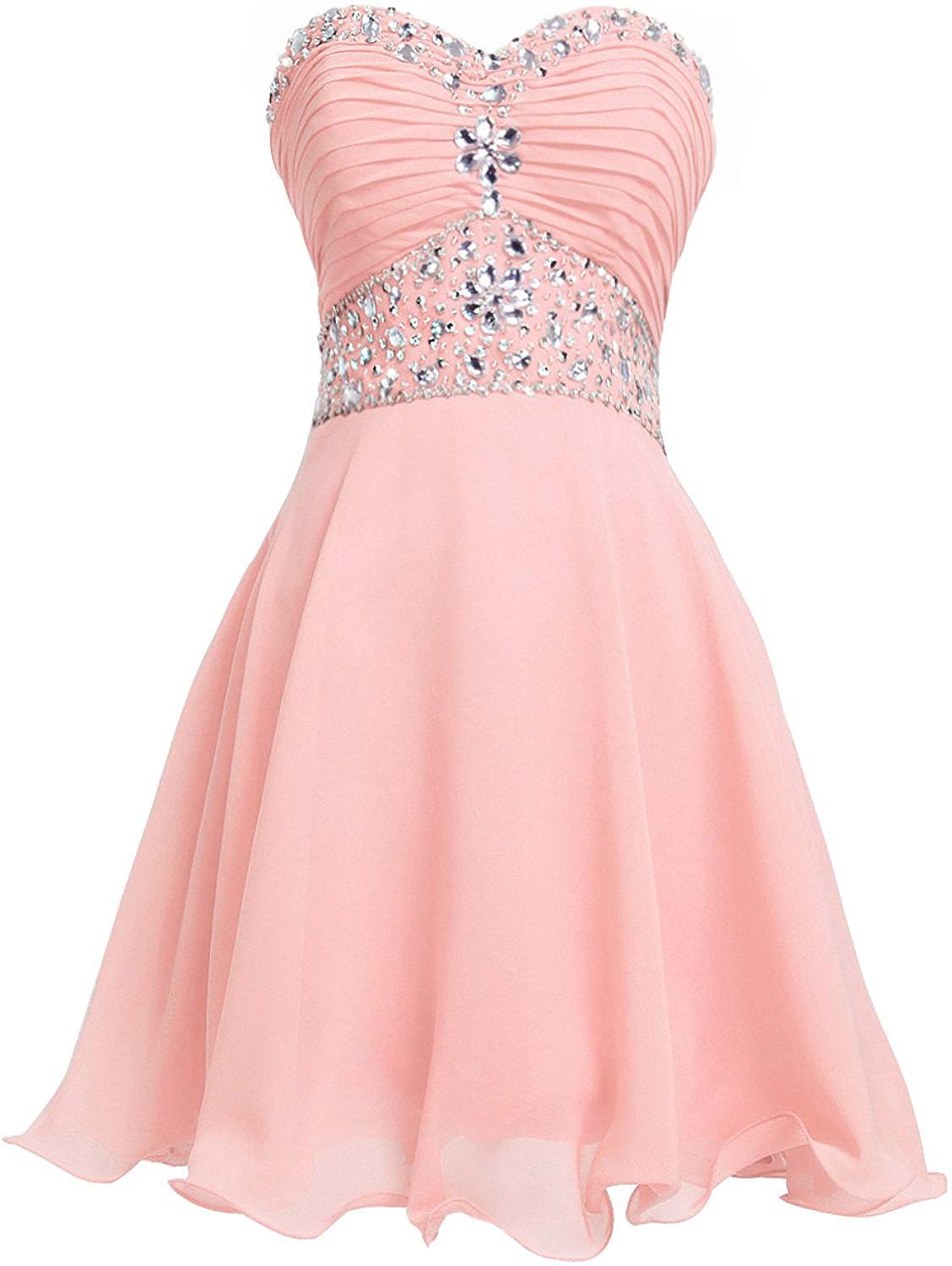 pink strapless homecoming dress