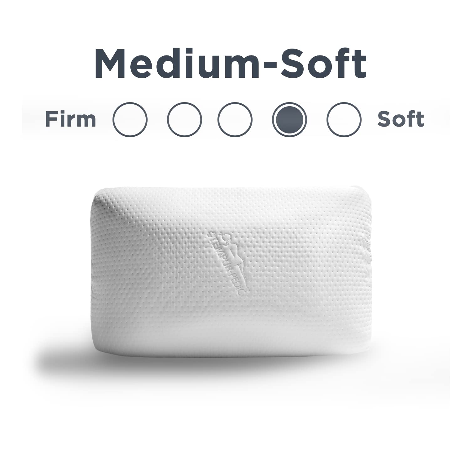 TempurPedic TEMPURCloud ProMid Memory Foam Pillow, Queen, White