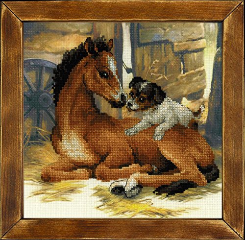RIOLIS Foal And Puppy Counted Cross Stitch Kit-11.75