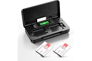 2 Packs NP-BG1 NP-FG1 Battery and Dual Charger Compatible with Sony Cybershot DSC-HX5V, DSC-HX9V, DSC-W30, DSC-W35, DSC-W50, 