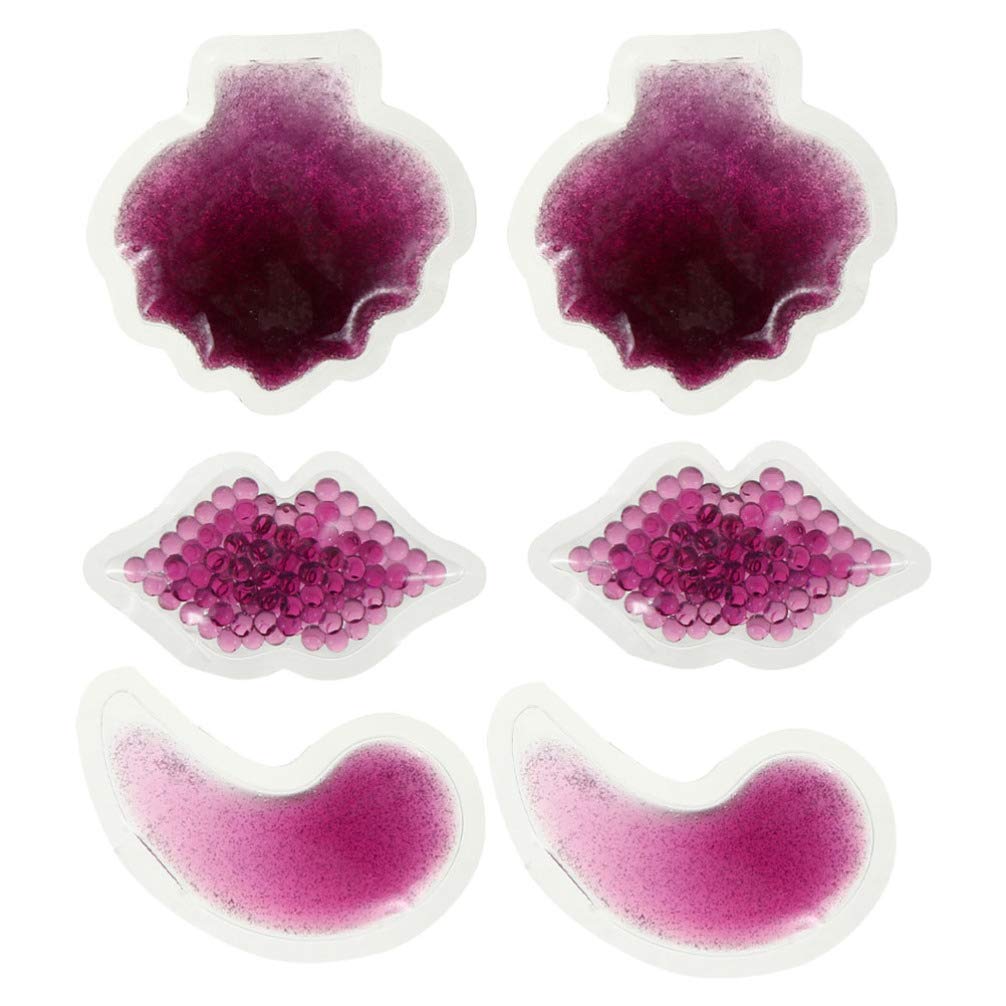 Lurrose 6pcs Reusable Cold Compress Hot and Cold Packs Face Lip Eye Cold Packs for Women Dark Circle Lip Face