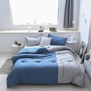 Gasgff nordicos Cama 245 Edredón de Bloques de Colores Edredón edredón