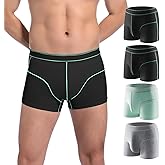 Carer Mens Incontinence Underwear Washable Leak-Proof Reusable Absorbent Underwear for Bladder Leak Urinary Protective Boxer Briefs Pants (2 Black/Gray/Green, Large)
