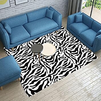 Wxin Zebrastreifen Teppich Schwarz Wohnzimmer Sofa Couchtisch