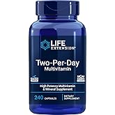 Life Extension Two-Per-Day Multivitamin, Vitamins B, C, D, zinc, Packed with Over 25 Vitamins, Minerals & extracts, Two-Month Supply, Non-GMO, Gluten-Free, 240 Capsules