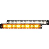 Maxxima M20497YWCL-DC Amber/White 9.75" Surface Mount Dual-Color LED Warning Light