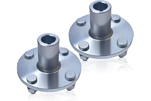 AWTETPJE 4" x 4" Go-Kart Live Axle Hub with 1" to 3/4" Step-Down - 1/4" Keyed Shaft, 8 Inch Rear Front Wheel, x4 Lug Set Kit(2PCS)