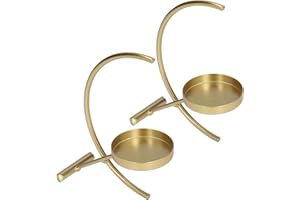 Adfaga Gold Candle Holders Set of 2 Premium Iron Votive Candle Holders Elegant Home Decor for Living Room Dining Room Wedding