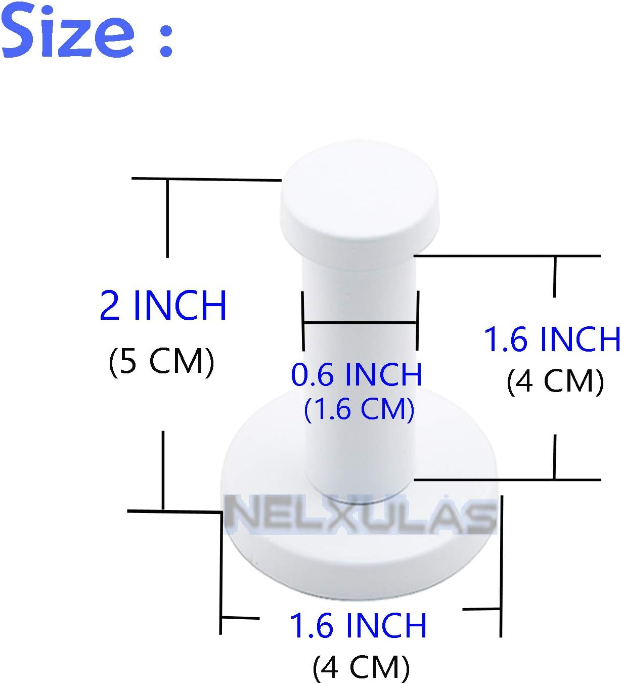 NELXULAS Classic White Stainless Steel Single Super Heavy Duty Wall Mount Hook, Coat Hanger, Bath Towel Hooks (2", 4 PCS) - - 