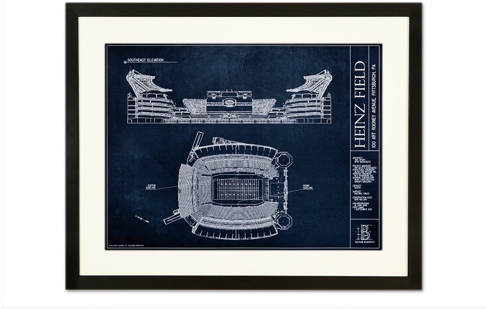 Heinz Field Blueprint Style Poster