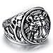 HAMANY Jewelry Men's Stainless Steel Ring Lion Head Shield Biker Vintage