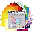 Origami Paper 200 Sheets, 20 Vivid Colors, Double Sided Colors Make Colorful and Easy Origami,6 Inch Square Sheet, for Kids & Adults, Papers, Arts and Crafts Projects (200 Sheets)