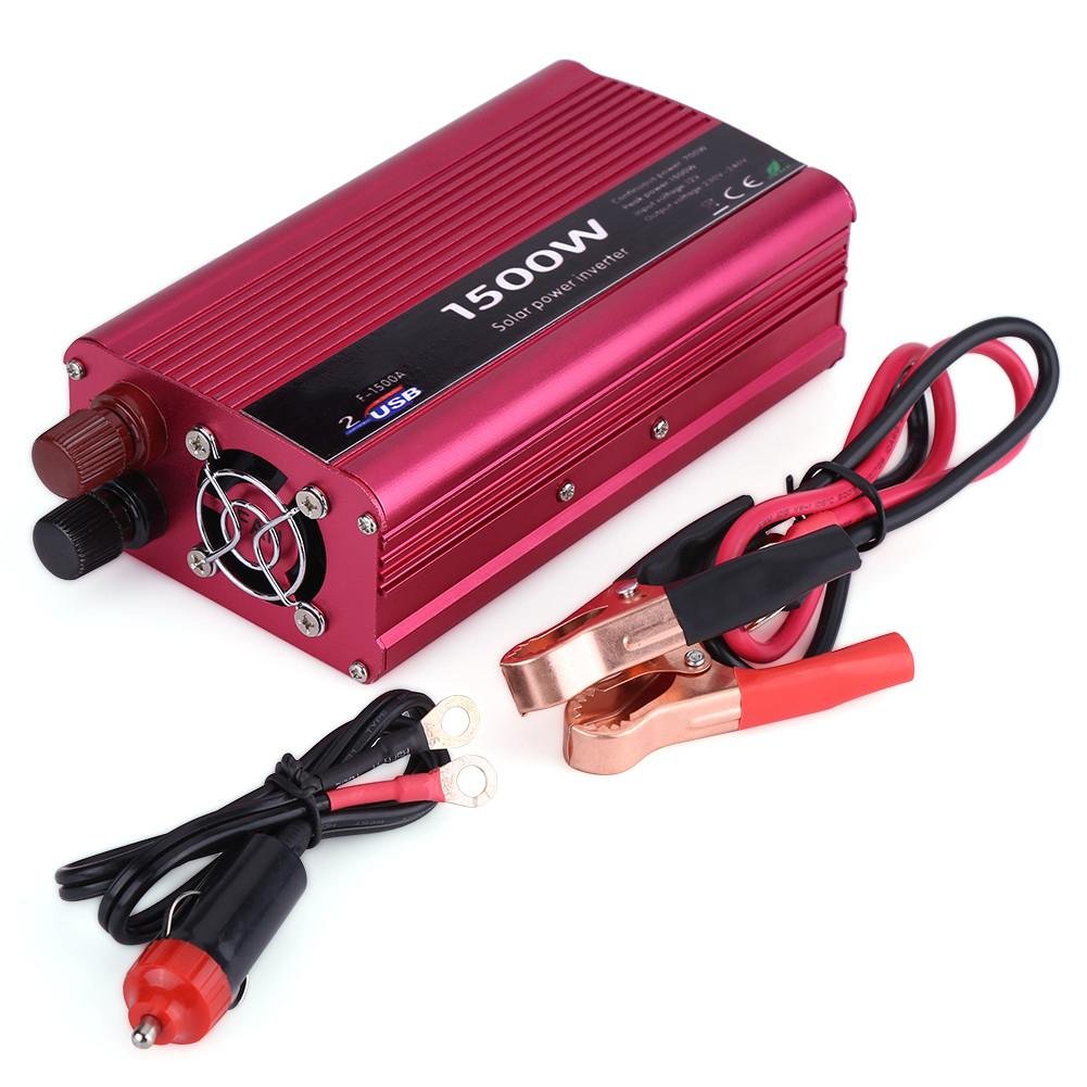 Power Inverter For Car, 1500W DC 12V to AC 230V Car Power Inverter Converter Dual USB Adapter