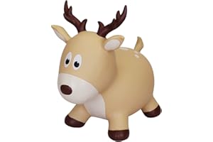 Farm Hoppers Inflatable Bouncing Deer with Pump, Medium, Beige