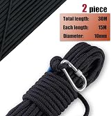 PIOSRTRR 30M Nylon Rope 10mm Heavy Duty Braided Polyester Black 2 Pack view 6