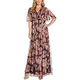 Adrianna Papell Womens Printed Chiffon Draped Gown