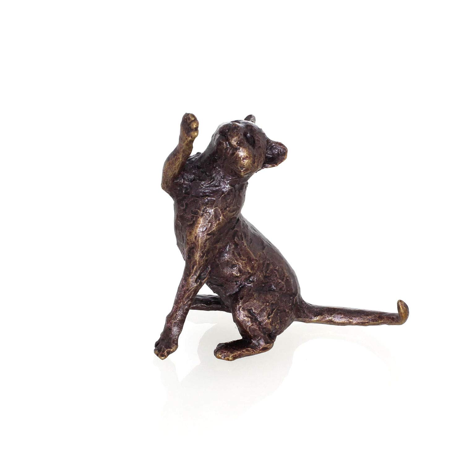Butler & Peach - Solid Bronze Miniature Cat Sitting