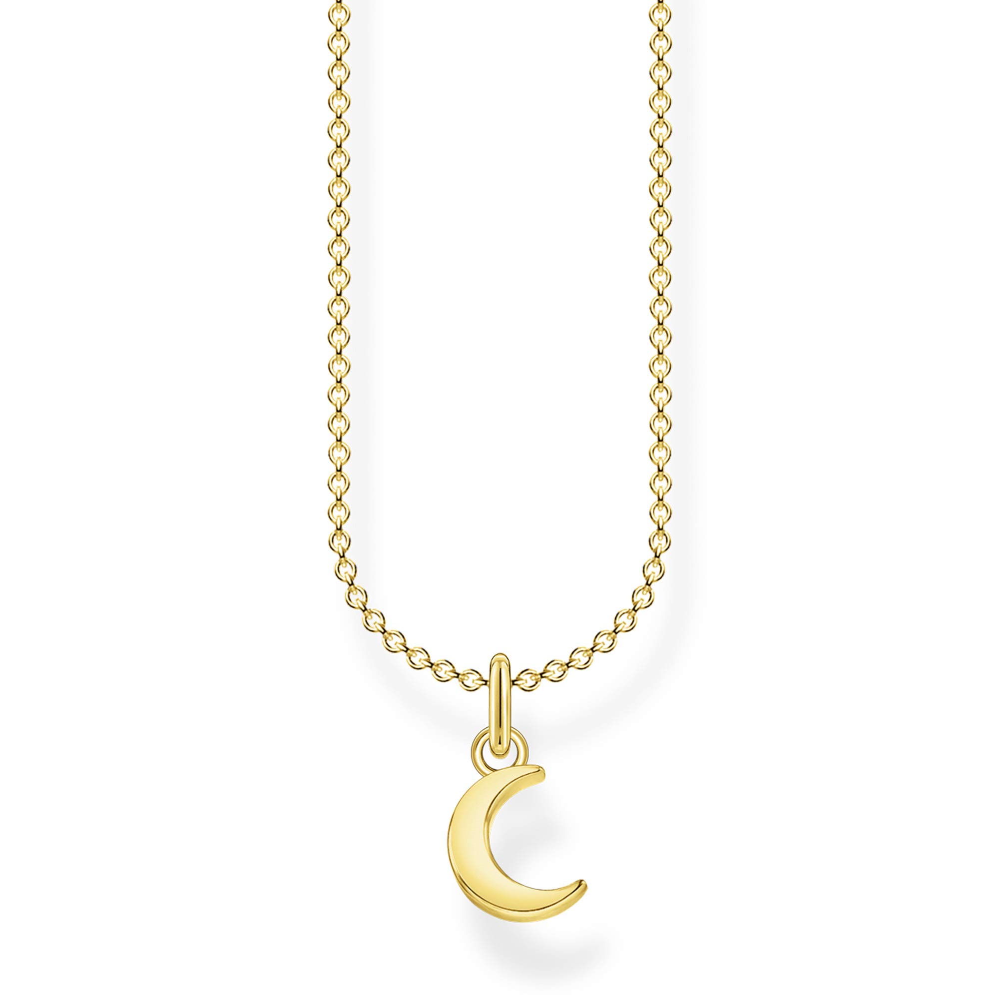 Thomas Sabo Women Necklace moon gold 925 Sterling Silver, 18K Yellow Gold Plating KE2051-413-39