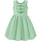 Arshiner Toddler Girls Summer Dress Back Bowknot Sleeveless Twirly Casual Beach Party Sundress with Pockets