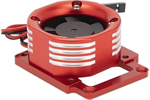 DKKY DKKY RACING DKKY RC Motor Cooling Fan Heatsink 21000 RPM for Traxxas 1/8 4WD Sledge Motor with LED Light, Red
