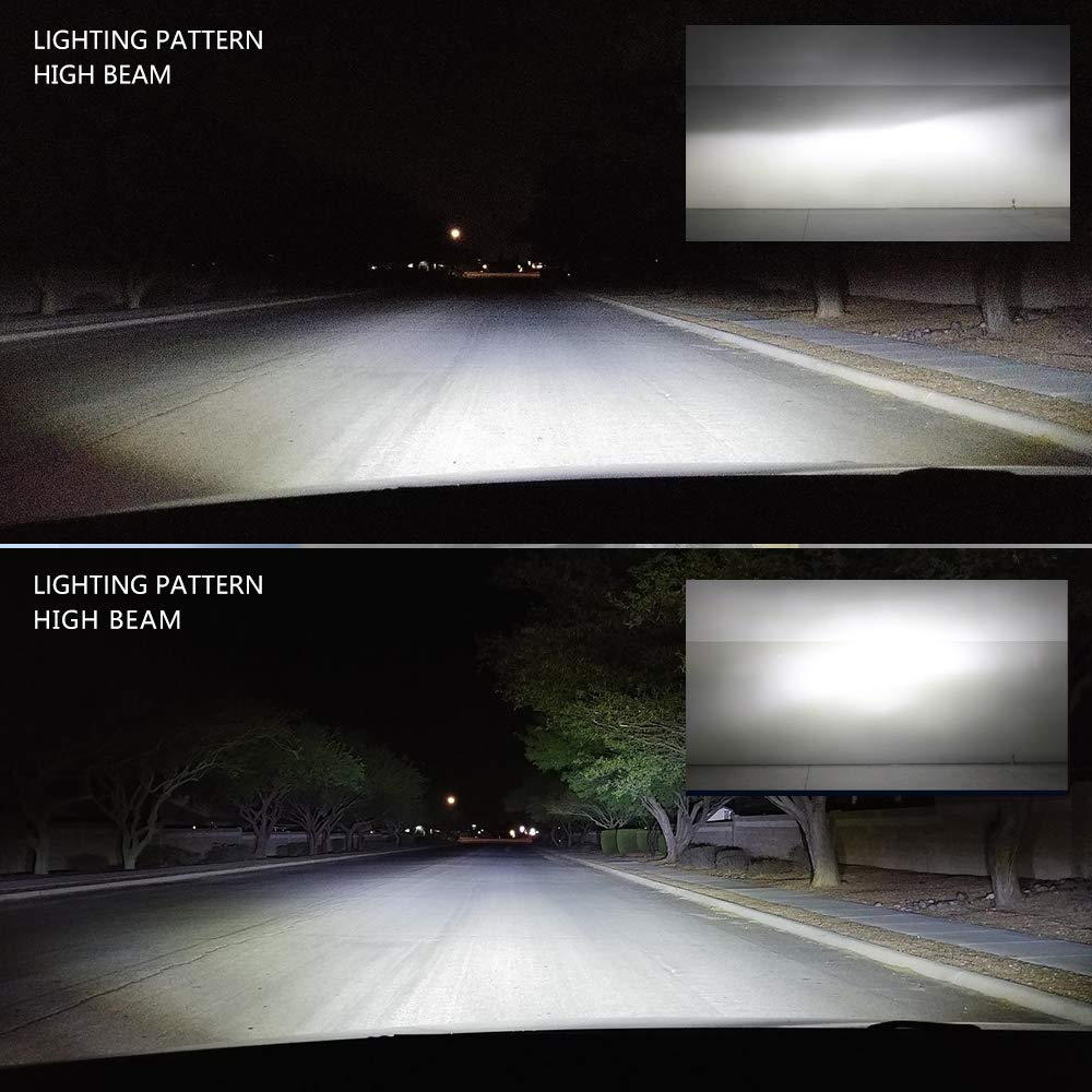 Jiuguang Pair LED Automobile Lamp Headlight Bulbs with Advanced LED COB Chips and All-in-One Conversion kit S2/8000LM/6500K H1 H4 H7 H11 H13 9005 9006 9007 3 Year Warranty (H11)