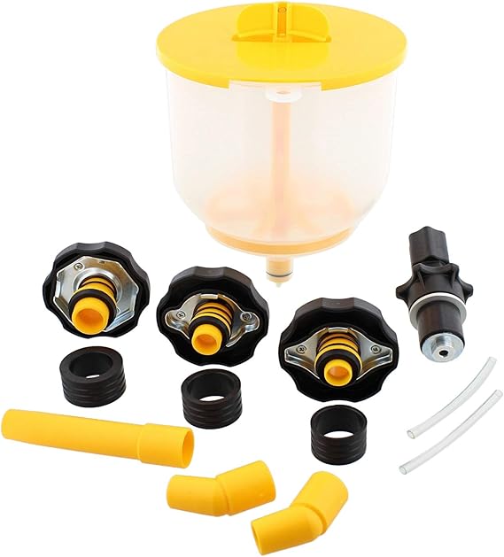 ABN AC Radiator Funnel Fill Kit Spill Proof Coolant Flush Set Radiator Bleeding