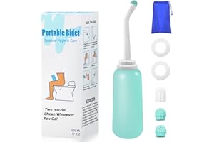 RUFCRIL Peri Bottle, Portable Travel Bidet with Bag, TPE Material Can Be Boiled, 17oz/500ml with 2 Sealing Rings,Essentials for Postpartum Perineal Care,Hemorrhoid Treatment,and Baby(Green)