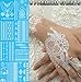 Tastto Lace Henna Temporary Tattoos, White, 8 Sheets