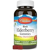 Carlson - Black Elderberry Gummies, with Vitamin C & Zinc, Immune Support, 120 Gummies