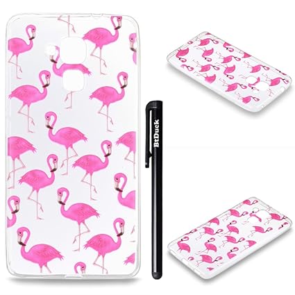 BtDuck Hülle für Huawei Honor 5C Silikon Transparent,Hülle für Huawei Honor 5C Muster Rosa,Ultra Slim Handyhülle Clear Bumper