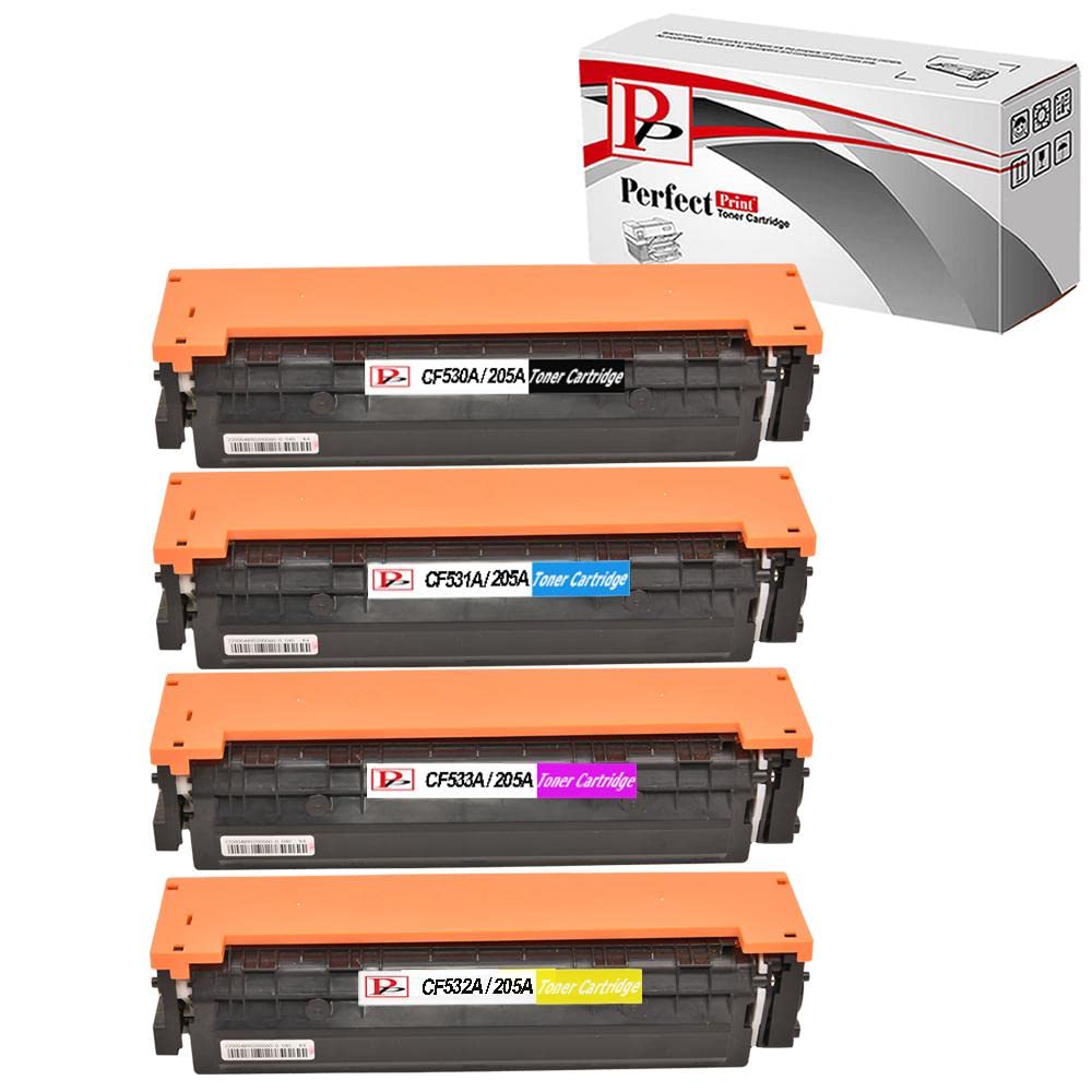 PerfectPrint Compatible Toner Cartridge Replacement for HP Colour LaserJet Pro M154nw MFP M180 MFP M180n MFP M181 MFP M181fw M180fndw CF530A CF531A CF532A CF533A (Black/Cyan/Yellow/Magenta, 4-Pack)