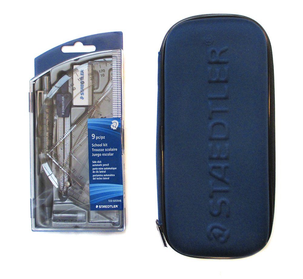 Staedtler School Kit Geometry Compass, Protractor, Triangle Rulers