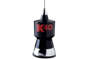 K40 K40A 57.25-Inch Base Load CB Antenna Kit with Stainless Steel Whip and Black/Red K40 Logo