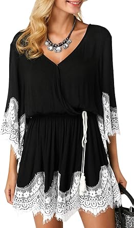 lace trim playsuit