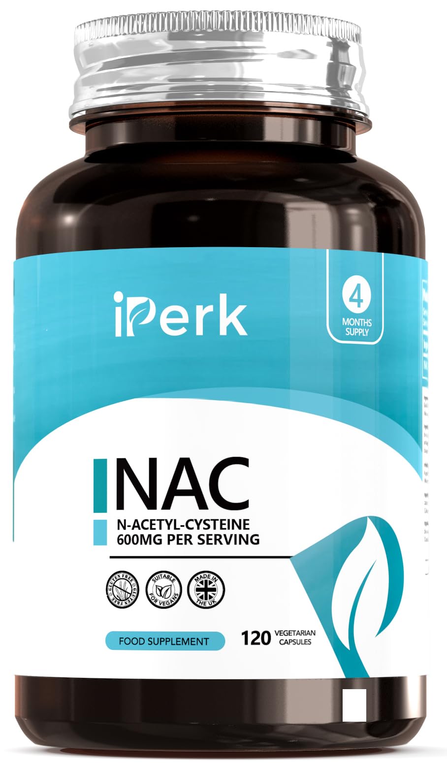 NAC N-Acetyl- Cysteine 600mg 120 Capsules - UK Manufactured | Suitable for Vegetarians and Vegans (4 Months Supply)