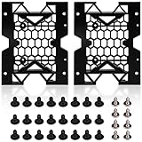 KOOBOOK 2Pcs 5.25" to 3.5" 2.5" SSD HDD Tray Caddy Case Adapter Hard Disk Drive Bays Holder Cooling Fan Mounting Bracket for 