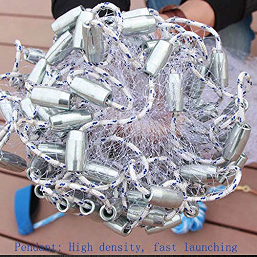 Chenway Fishing Cast Net with Aluminum/Steel Frisbee Fishing Cast Net 8ft Easy Throw, Freshwater Fishing Cast Ne, Good Helper for The Fisherman (Aluminum Frisbee)