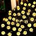 Qedertek Christmas Globe String Lights, 20ft 8 Modes 30 LED Solar LED Outdoor, Fairy Lights Crystal Ball Lights for Indoor Outdoor Home Patio Lawn Garden Holiday Decorations 2-Pack Warm White