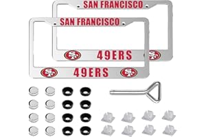 NATUZORA 2Pcs Aluminum Full Color Car License Plate Frames for 49ers-Universal Fit for Cars, Trucks, SUVs - Rustproof & Easy Install, Durable Metal Design (ZDF-014)