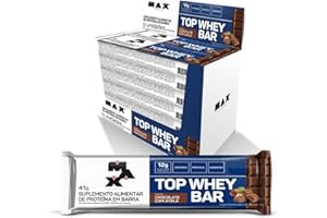 Top Whey Bar (Display 12 unid. 41g), Chocolate e Avelã, Max Titanium