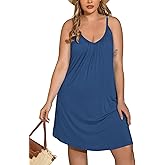 IN'VOLAND Womens Plus Size Nightgown Sleeveless Pajama Dress