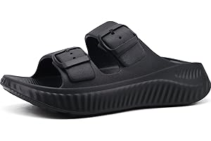 KuaiLu Womens Recovery Sandals With Comfortable Plantar Fasciitis Arch Support, Orthotic Adjustable Thick Cushion Sport Slides Reduces Stress on Feet, Joints & Back Post-Exercise