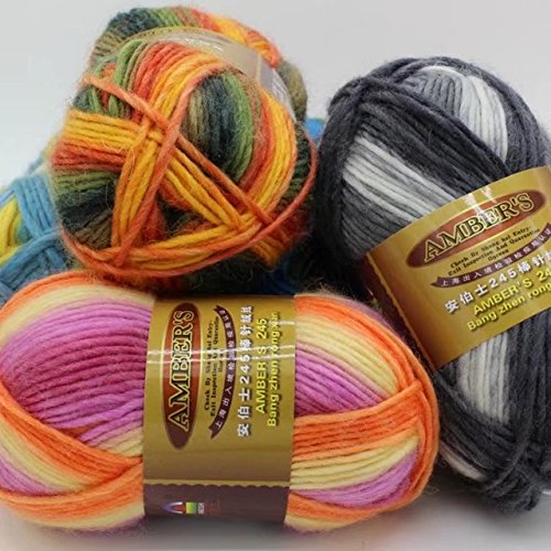 Celine lin One Skein Thick Wool Economy Hand knitting Yarn 100g,Multi
