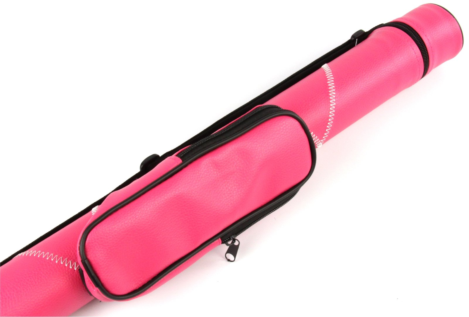 Funky Chalk Hot Pink Tubular 2 Piece Pool Snooker Cue Case - Large Accessory Pocket